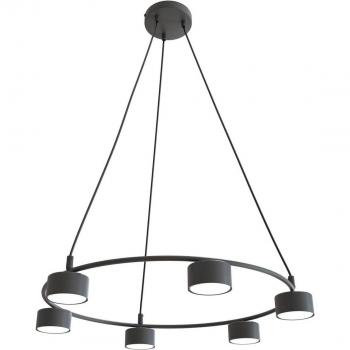 Lampadario Moderno Starlit 6 Luci Ø 64 cm in Metallo Nero con Attacco GX53