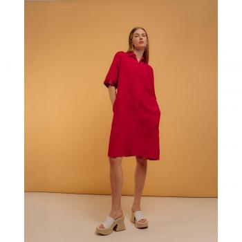 Vestido corto camisero con ligera silueta evasé: NIZA