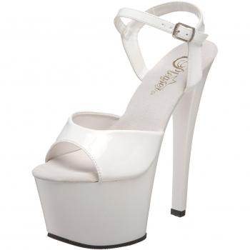 Pleaser Women's Sky 309 White Heeled Sandals
