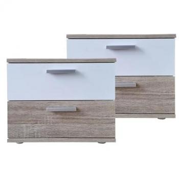 Sonoma Nachtschrank‑Duett (Weiß, 2x) – HTI‑Living Modell