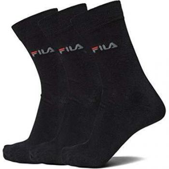 Calcetines Deportivos Fila, 6 Pares, Suela de Rizo, Negro, Talla 35-38