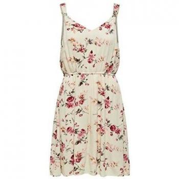 Robe décontractée Only ONLKARMEN S/L AOP WVN Noos, Crème brûlée, 38 Femme