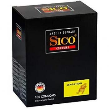 SICO Sensation Damen‑Rillen‑Kondome – Naturkautschuk, 100 Stück, Deutschlandherstellung