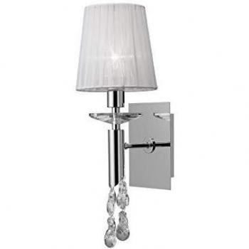 Tiffany Glanzlicht 1+1 – Weißer Schirm, Chrom