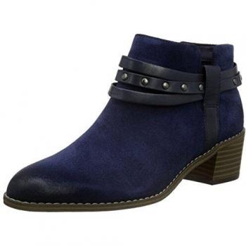 Clarks Damen Breccan Shine Cowboy Stiefel, Blau (Navy Suede), 40 EU
