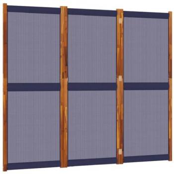 Dark Blue 3-Panel Room Divider 210x180 cm