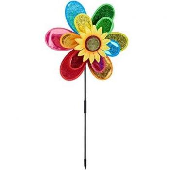 Farbige Blumen-Windrad Deko