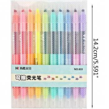 10-Piece Fluorescent Milkliner Highlighter Set