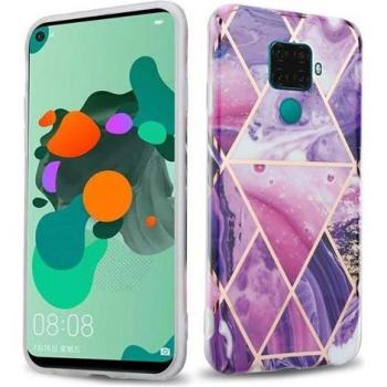 Étui Design Marbre Violet pour Huawei MATE 30 LITE