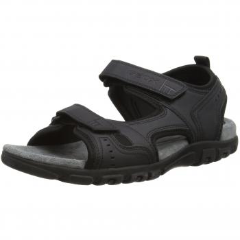 Geox Sandalen Herren, Modell Uomo Strada A, Schwarz, 44 EU