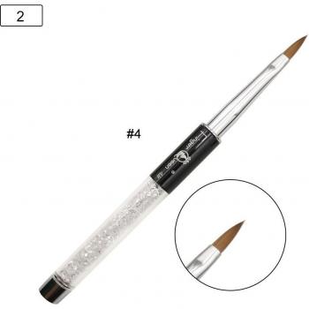Black Rhinestone Decorated Metal Nail Brush