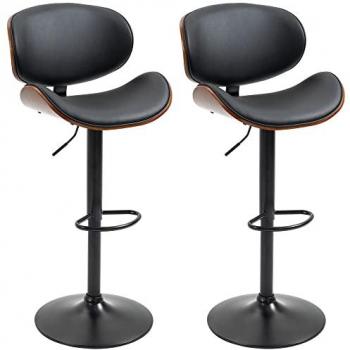 Bar Stools 2 Unidades Ajustables Negro