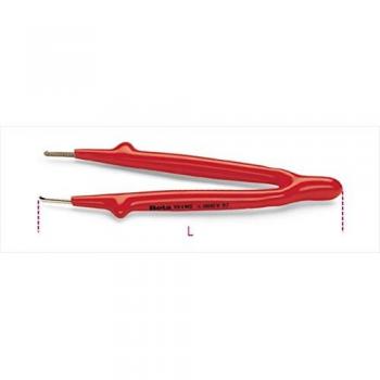 Pinzetta a molla isolata 1000V Beta 994MQ con punte diritte e rivestimento antiscivolo, 145mm
