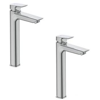 Kit de deux mitigeurs lavabo IDEAL STANDARD Tesi sans tirette ni vidage en chrome