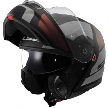 LS2 FF908 Strobe II Orion Klapphelm Schwarz Grau L male