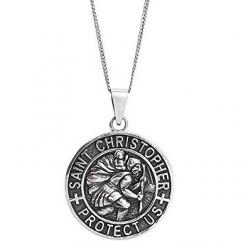 Silver St. Christopher Large Coin Pendant