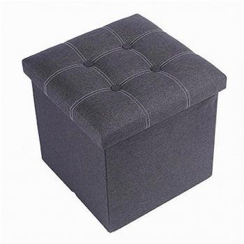 Conteneur pouf gris 30×30 cm, espace polyvalent