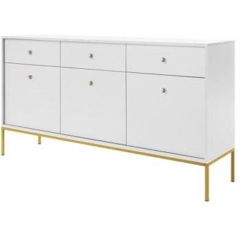 MOBILIER1 Cómoda Lima J103, Blanco, Con cajones y puertas, 83x154x39cm