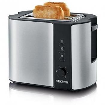 Severin Automatik-Toaster AT2589, Edelstahl-gebürstet/schwarz