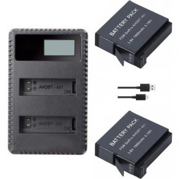 Clownfish GoPro 4 Dual Battery Charger with Case