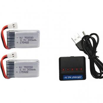 3,7 V 300 mAh Li‑Po-Batterie 5-in-1 Ladegerät – kompatibel F180 E55 FY530