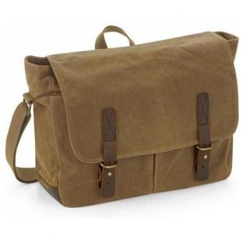 Sac messenger Quadra Heritage, cuir plein, taille standard, ton olive