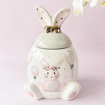 Ensemble de boîtes à thé céramique Lapin Rose Doré