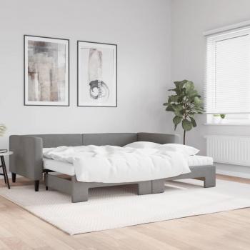Sofá Cama Nido Estraíble con Colchón Gris Oscuro 90x200 cm
