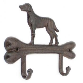 Appendiabiti per cani in forma di osso grigio 16x18x4 cm
