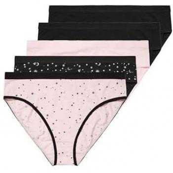 Lot de Culottes Étoiles et Lune Yours Curve 5 pièces 42-44 Rose