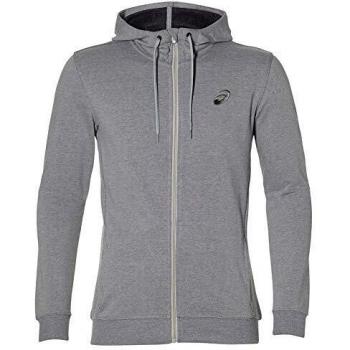 ASICS Vêtement de sport à capuche logo poitrine Fz Homme, Gris Moyen chiné, XXL