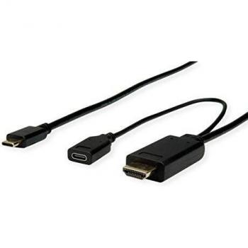 ROLINE USB‑C k HDMI + Power Delivery kabel – 2 m, černý, 4K @ 60 Hz