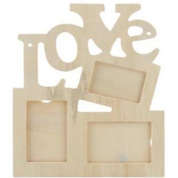 Marco de fotos de madera con letras AMOR
