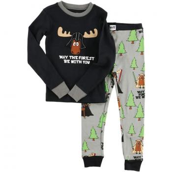 LazyOne Junge Schlafset „May the Forest be With You“ – Langärmlig, 6 Jahre