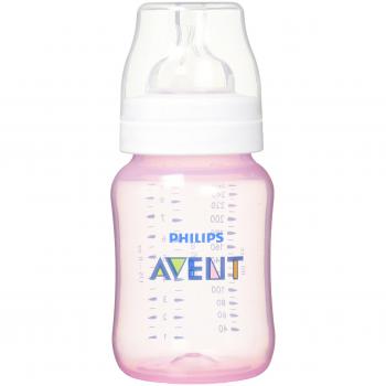 Biberón Avent Classic 260 Ml Rosa para Bebé Ergonómico