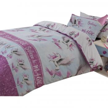 Dreamscene Flying Unicorn Girls' Fairy Bedding Set