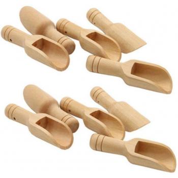 10x Beech Wood Spice Scoops