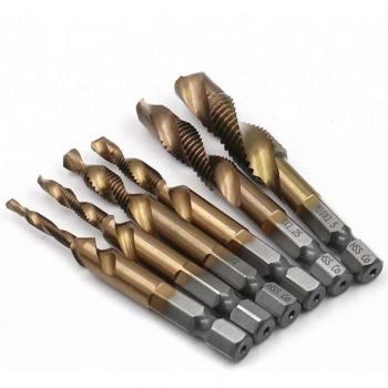 1/4 Hex Twist Tap and Drill Bit Set, HSS, M3-M10