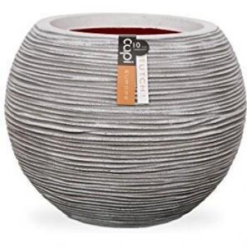 Capi Pot à fleurs Nature Rib élégant bas, 46 x 58 cm, Anthracite