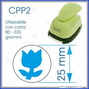 Fustella a leva craft punch Tulipano 25 mm