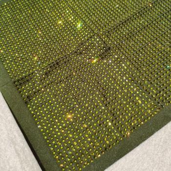 Glittering Green Crystal Stretch Fabric