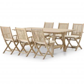 Suite Élégance Récamier – Table Fixe 200x100 + 6 Fauteuils Marron