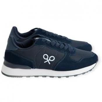 Zapatillas Silbon Hombre Running Plano Azul Marino
