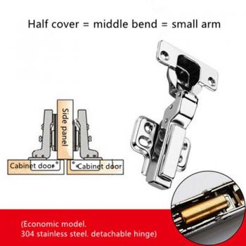 Stainless Steel Curved Cabinet Door Hinge with Damping