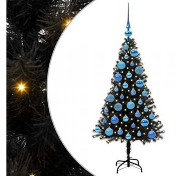 Black 120cm PVC Christmas Tree with 150 LEDs – VidaXL Model