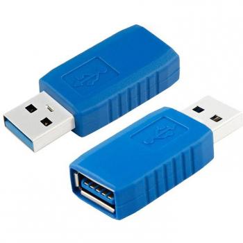 Adaptador USB 3.0 M-F Extensión Conector Fiable para PC y Notebook, Diseño Negro con Azules
