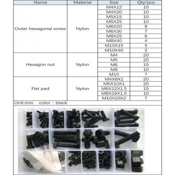 Surtido de Tornillos y Tuercas Externas M4-M10 en Nylon