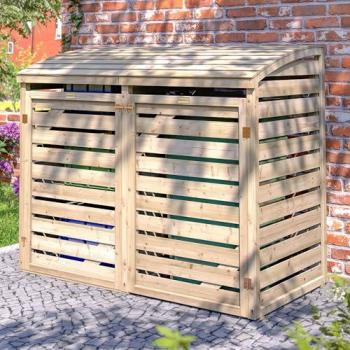 Rowlinson Garden Products Single Wheelie Bin Store With Box (Wood, Pressure Treated)