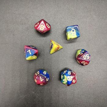 Set de Dados de Escritorio 7 Piezas D4 D6 D8 D10 D12 D20