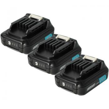Makita 12V 2000 mAh Li‑Ion Battery, Compatible with TD110 Series – 3 Units